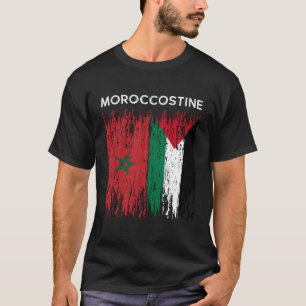 Camiseta Bandera Marruecos Y Palestina
