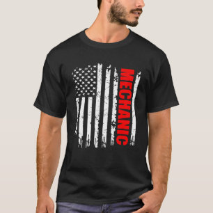 Camiseta Bandera Mecánica Estadounidense Orgullosas Profesi