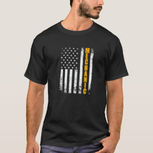 Camiseta Bandera Mecánica Estadounidense Patriótica Orgullo