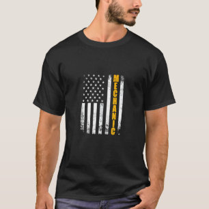 Camiseta Bandera Mecánica Estadounidense Usa Vintage Funny