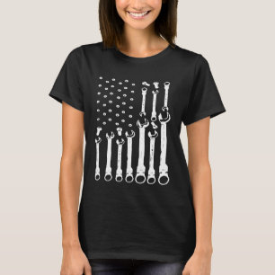 Camiseta Bandera Mecánica Mecánica Patriótica Bandera De Ee