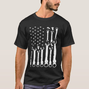 Camiseta Bandera Mecánica Mecánica Patriótica Bandera De Ee