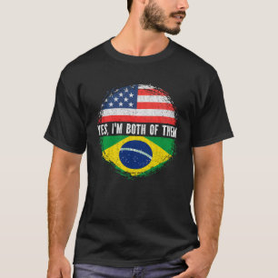 Camiseta Bandera media americana de Estados Unidos Brasil