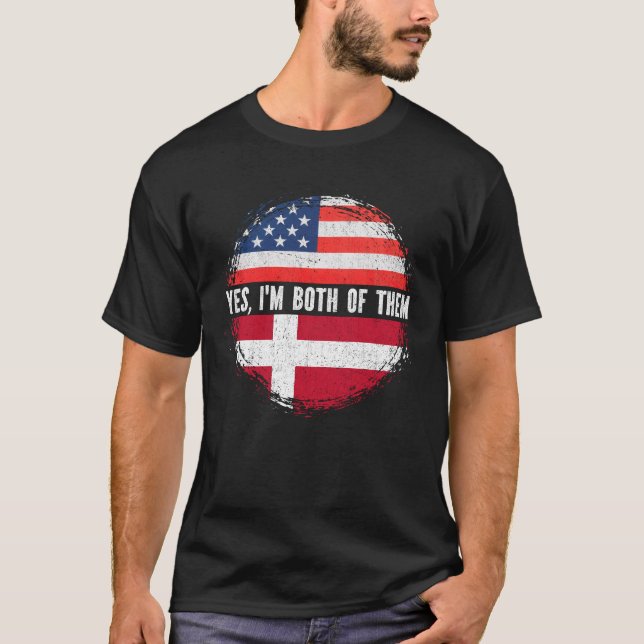 Camiseta Bandera media americana de los Estados Unidos Dina (Anverso)