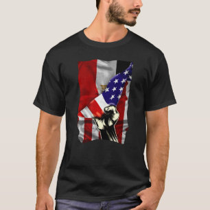 Camiseta Bandera media americana Egipto enarbolando la band