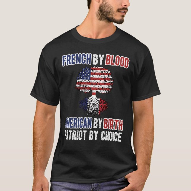 Camiseta Bandera media americana Francia Estados Unidos (Anverso)
