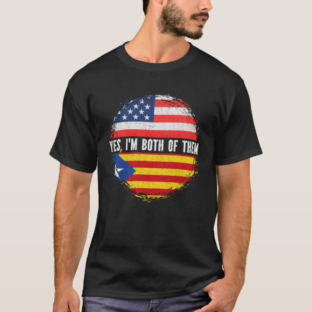 Camiseta Bandera media americana media catalana de Estados  (Anverso)