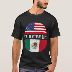 Camiseta Bandera media americana media mexicana de Estados 