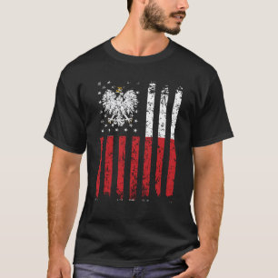 Camiseta Bandera media americana mitad polaca Polonia Estad