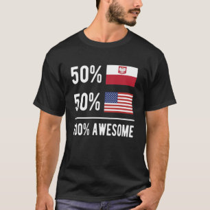 Camiseta Bandera media americana mitad polaca Polonia Estad