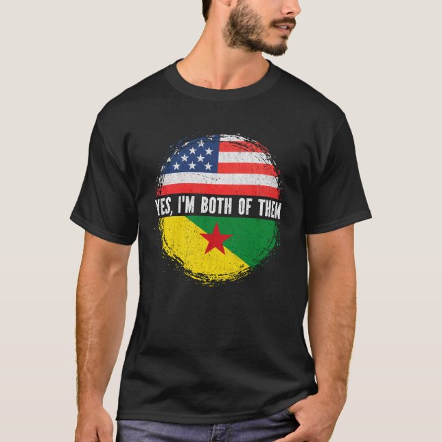 Camiseta Bandera media americana semiamericana de Guyana Fr (Anverso)