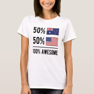 Camiseta Bandera media australiana norteamericana Australia