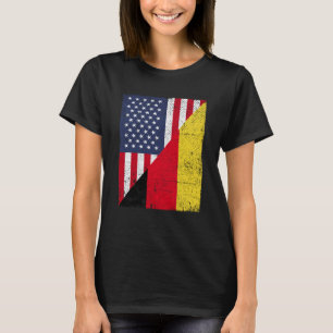 Camiseta Bandera media de EEUU Bandera media Alemania Alemá