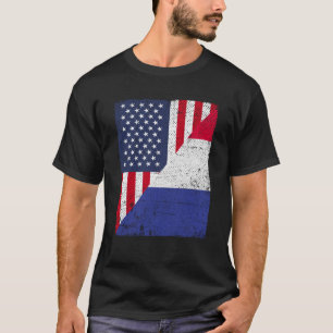 Camiseta Bandera media de EEUU Bandera media francesa Franc