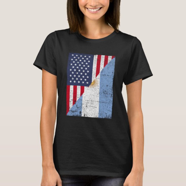 Camiseta Bandera media de Estados Unidos Bandera de Argenti (Anverso)