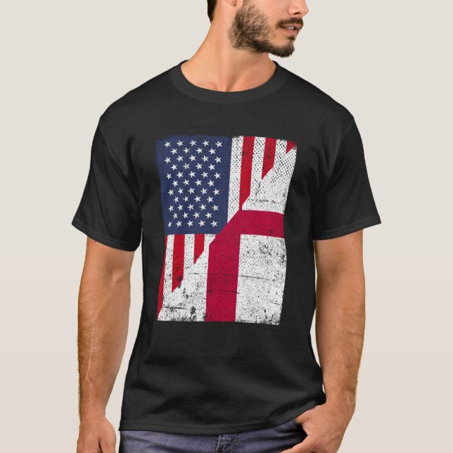 Camiseta Bandera media de Estados Unidos Bandera media de I (Anverso)
