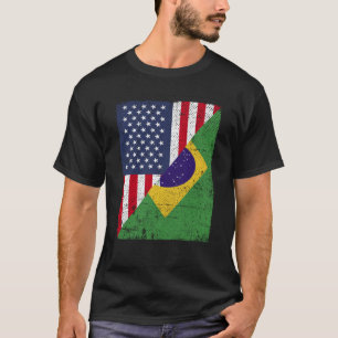 Camiseta Bandera media de Estados Unidos mitad bandera de B