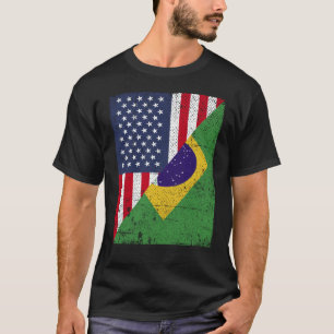 Camiseta Bandera media de Estados Unidos mitad bandera de B