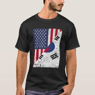Camiseta Bandera media de Estados Unidos mitad bandera de C