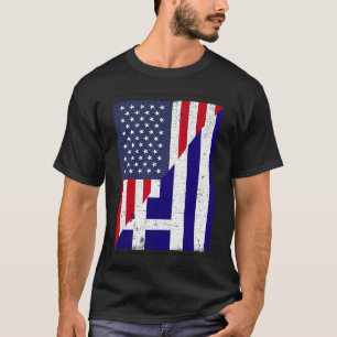 Camiseta Bandera media de Estados Unidos mitad bandera de G