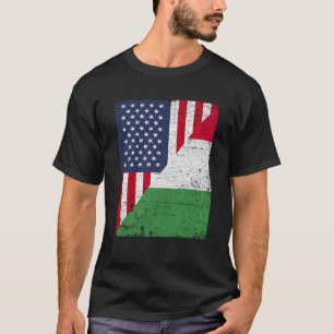 Camiseta Bandera media de Estados Unidos mitad bandera de I