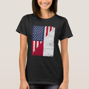Camiseta Bandera media de Estados Unidos mitad Indonesia Ba