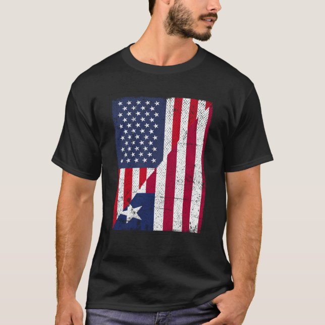 Camiseta Bandera media de los Estados Unidos Bandera de Lib (Anverso)