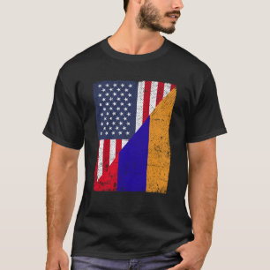 Camiseta Bandera media de los Estados Unidos Media Bandera 