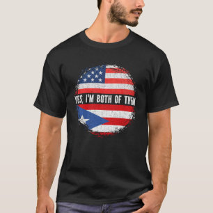 Camiseta Bandera media estadounidense de Puerto Rico