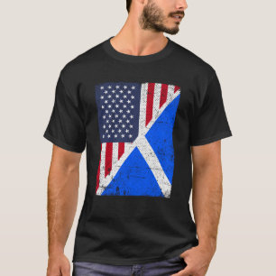 Camiseta Bandera media estadounidense media escocesa Bander