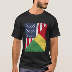 Camiseta Bandera Media Estadounidense Medio Congo Bandera E
