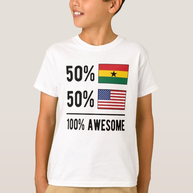 Camiseta Bandera media ghanesa mitad estadounidense Ghana U (Anverso)