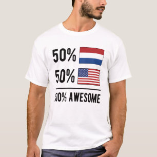 Camiseta Bandera media holandesa media americana Países Ba