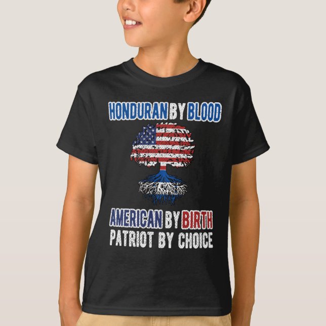 Camiseta Bandera media hondureña media americana Honduras E (Anverso)