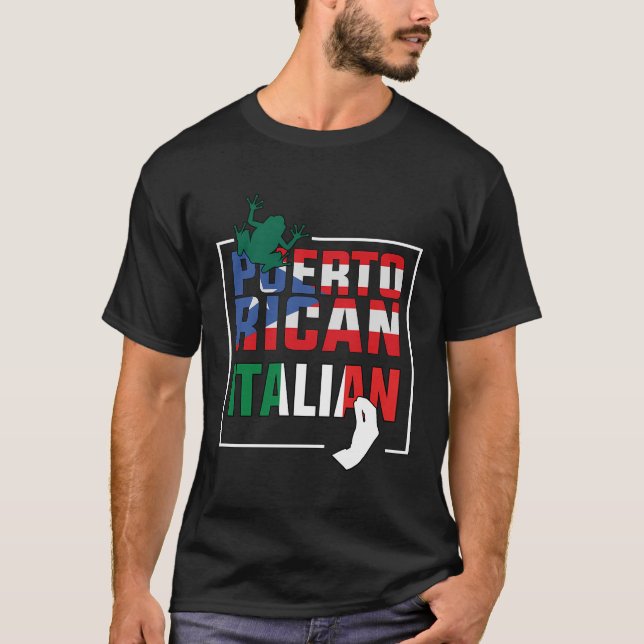 Camiseta Bandera media italiana de Puerto Rico - Puer itali (Anverso)