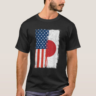 Camiseta Bandera media japonesa norteamericana Japón Améric