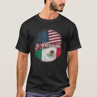 Camiseta Bandera media mexicana media estadounidense México
