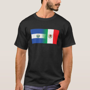 Camiseta Bandera media mexicana mitad salvadoreña México El