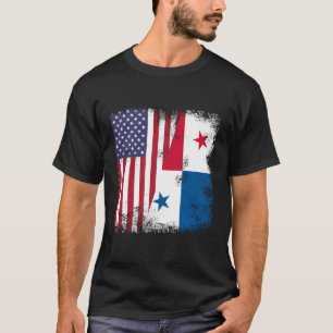 Camiseta Bandera Media Panameña Vintage Panamá Usa Gigo