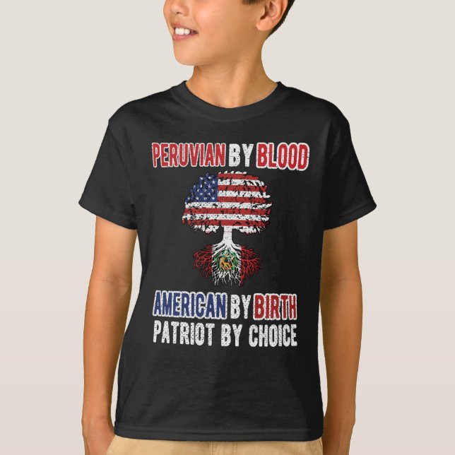 Camiseta Bandera media peruana media americana Perú Bandera (Anverso)
