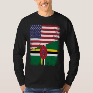 Camiseta Bandera medio dominicana vintage Dominica EE. UU.