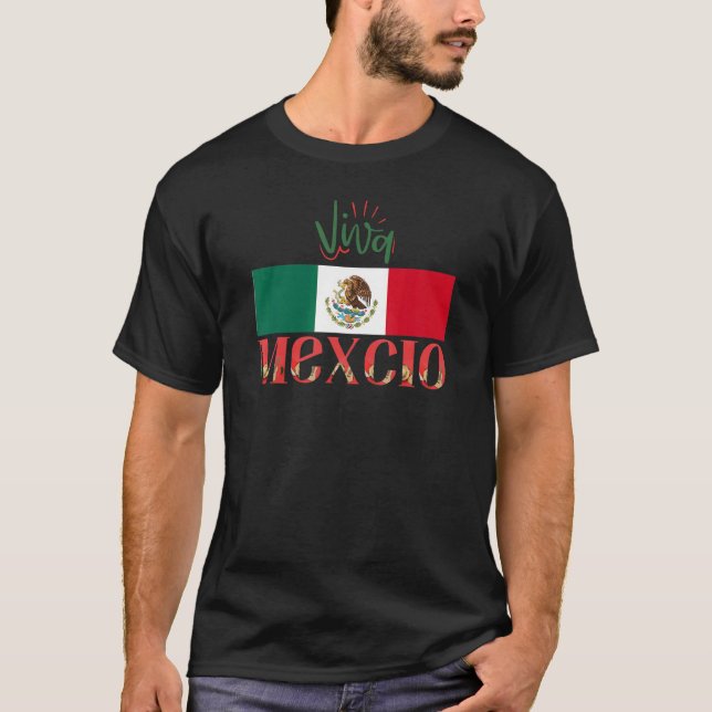 Camiseta Bandera mexicana 16 de septiembre viva Independenc (Anverso)
