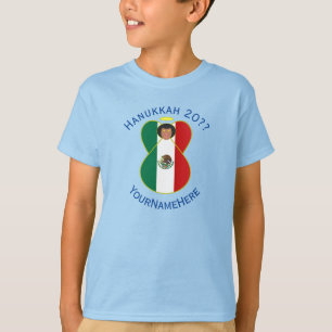 Camiseta Bandera Mexicana Ángel Hanukkah Personalizada Niño
