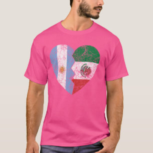 Camiseta Bandera Mexicana Argentina Corazón México F