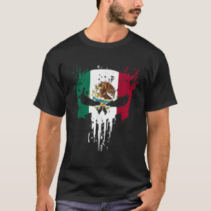Camiseta Bandera Mexicana Como Calavera Bandera Mexicana Ca