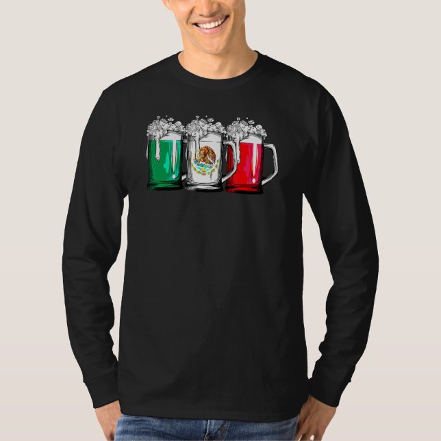 Camiseta Bandera Mexicana de Cerveza Cinco De Mayo Mujeres  (Anverso)