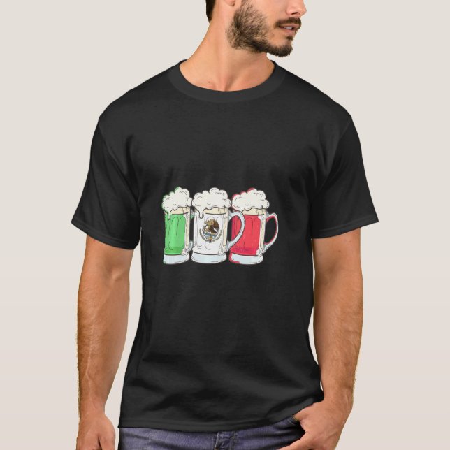 Camiseta Bandera Mexicana de Cerveza México (Anverso)