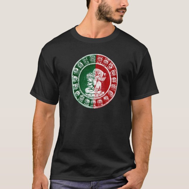 Camiseta Bandera mexicana del calendario haab maya (Anverso)