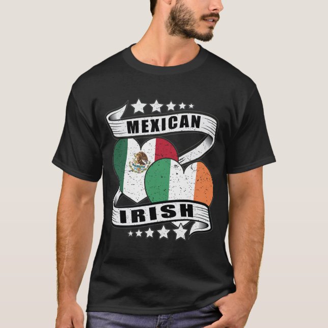 Camiseta Bandera Mexicana E Irlandesa (Anverso)