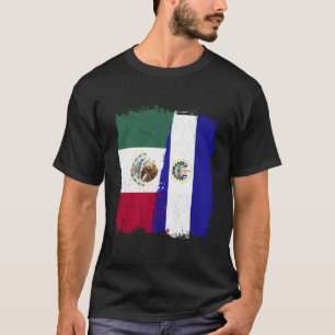 Camiseta Bandera mexicana El Salvador mitad mexicana El Sal